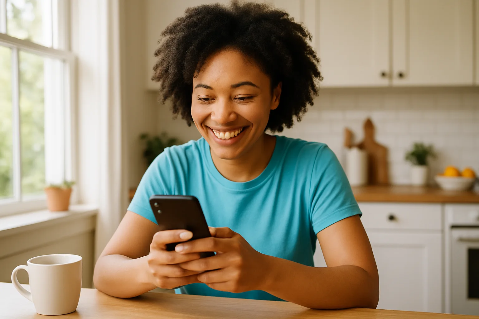 Person smiling while messaging on a smartphone — start dating in Belfast